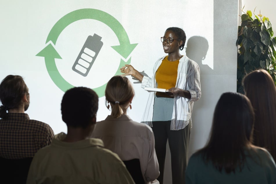 Local Sustainability Leader Presenting at Ecology Conference